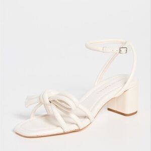 Mikel Leather Bow Mid-Heel Sandals